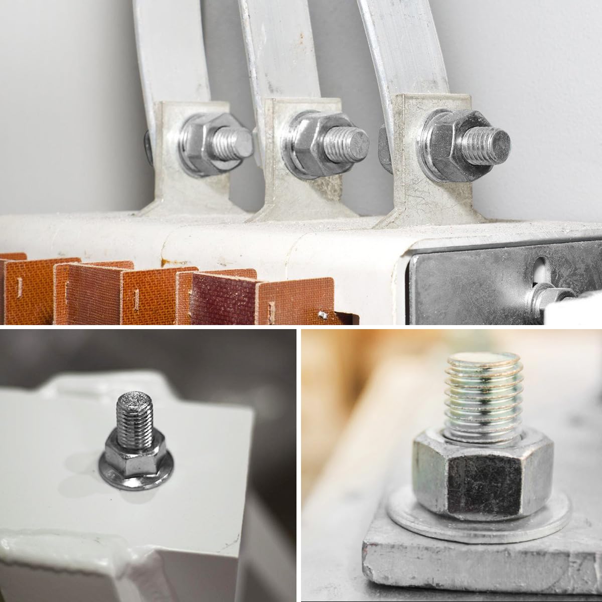 30 Stück Hammerkopfschrauben M10 Set,30mm Schrauben T Nut Bolzen, Edelstahl Photovoltaische Schrauben, mit 30 Stück M10 Hex Nuts With Flange, für Gewächshaus und Photovoltaik-Aluprofil