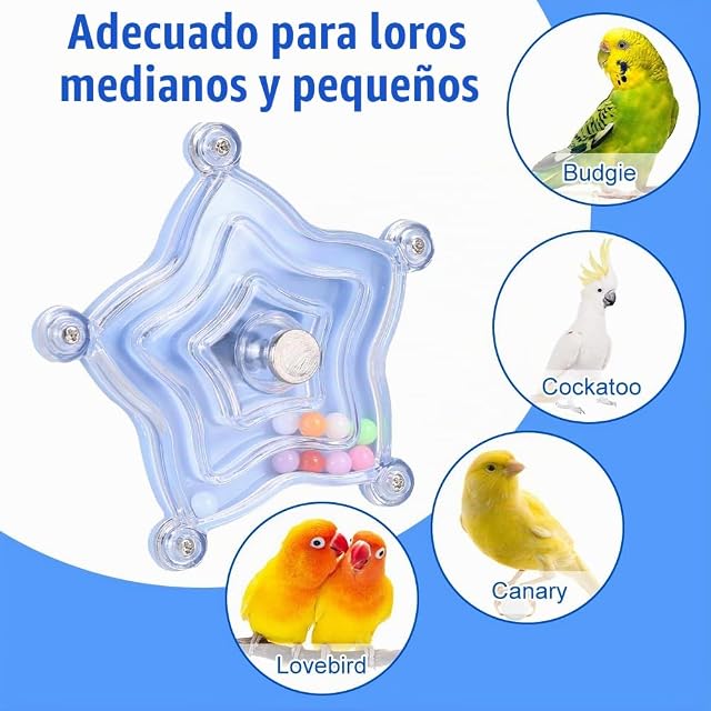 Foto 7 de 8 de Juguetes para pájaros, juguete de rueca de loro periquitos interactivos juguetes giratorios con sonajero…