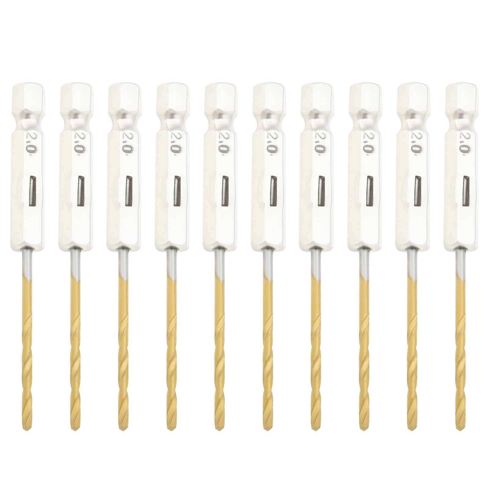 EMSea 10PCS 2mm Hex Shank Drill Bits 1/4 Inch Hex Shank Twist Drill Bit High Speed Steel Drill Bit Set for Glass Wood Stainless Steel Metal Plastic