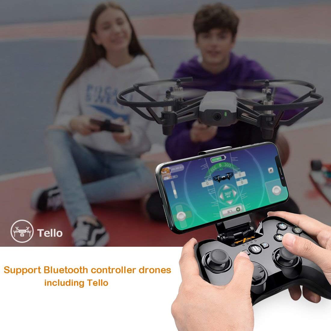 Wireless Gamepad Controller, Megadream iOS MFi Gaming Joystick with Clamp Holder for iPhone Xs, XR X, 8 Plus, 8, 7 Plus, 7 6S 6 5S 5, iPad, iPad Pro Air Mini, Apple TV - Direct Play