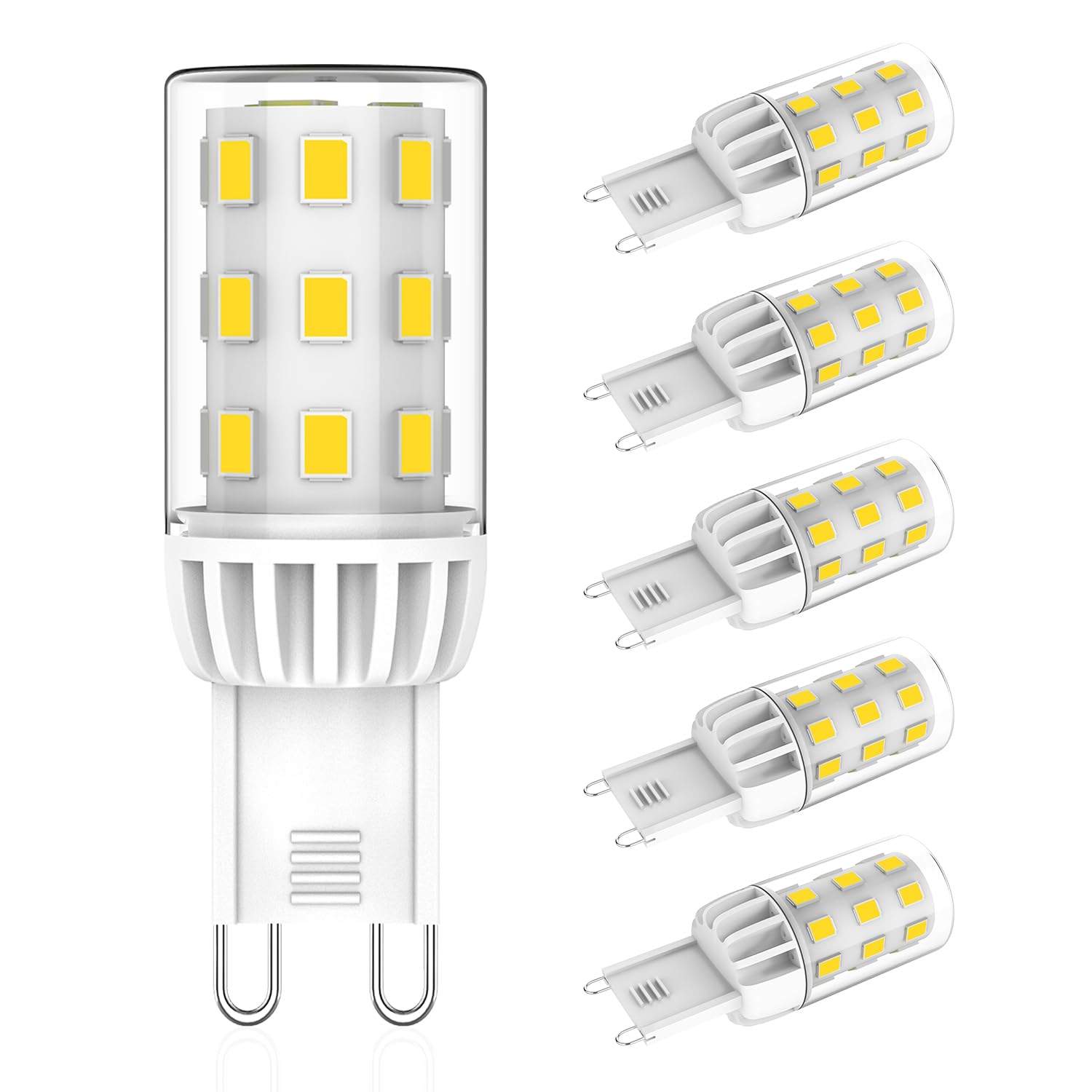 Eco.Luma G9 LED Lampen Neutralweiß 4000K 580LM Leuchtmittel 3W entspricht 60W Halogenlampe, Energiesparende G9 LED Glühbirne, kein Flackern, Nicht Dimmbar Birne, 5er Pack