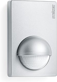 Steinel Bewegunsmelder IS 180-2 silber, 180° Infrarot Bewegungssensor, Dämmerungssensor für Innen- und Außenbereich