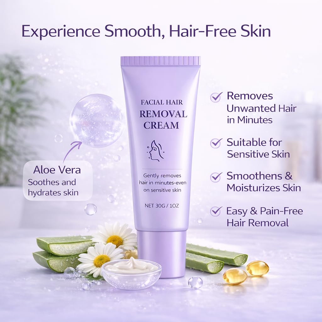 Buy Facial Hair Removal Cream for Women | Gentle Face Hair Remover