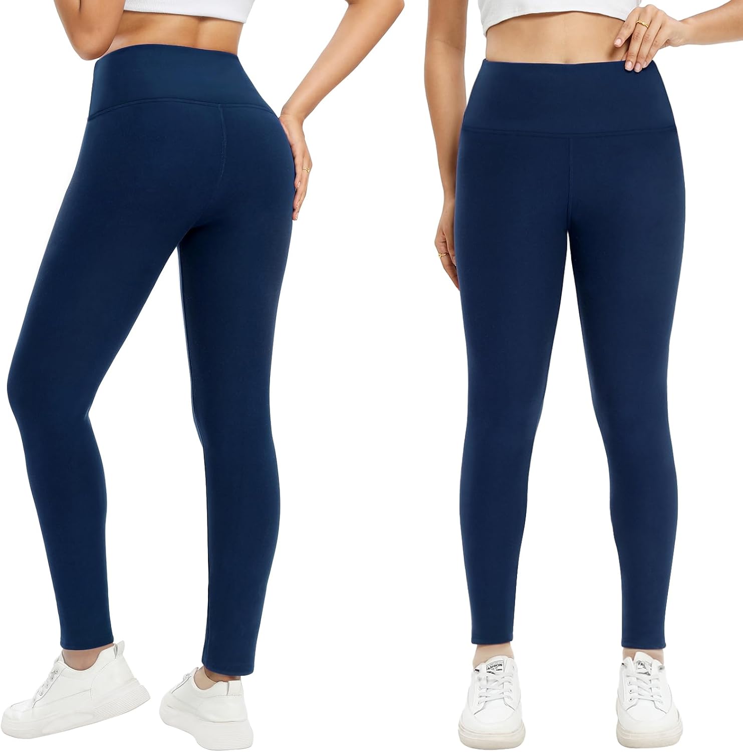 HEEKPEK Fleece Lined Leggings Women, Winter Thermal Cashmere Pants, High Waist Stretchy Sweatpants, Tummy Control Warm Tights - Image 2