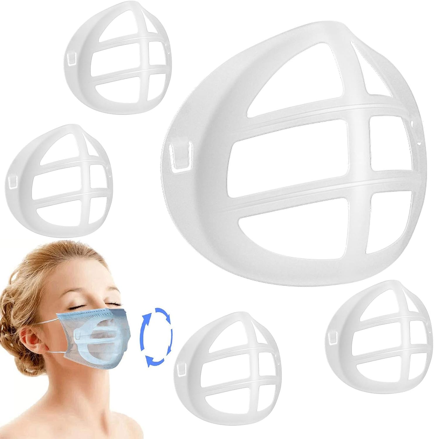 DIY Silicone Mask Bracket for Teacher Child Adult, 3D Anti-Fog Reusable Support Frame Insert for Easy Breathing, Inside Nose Cage for Clear Speak