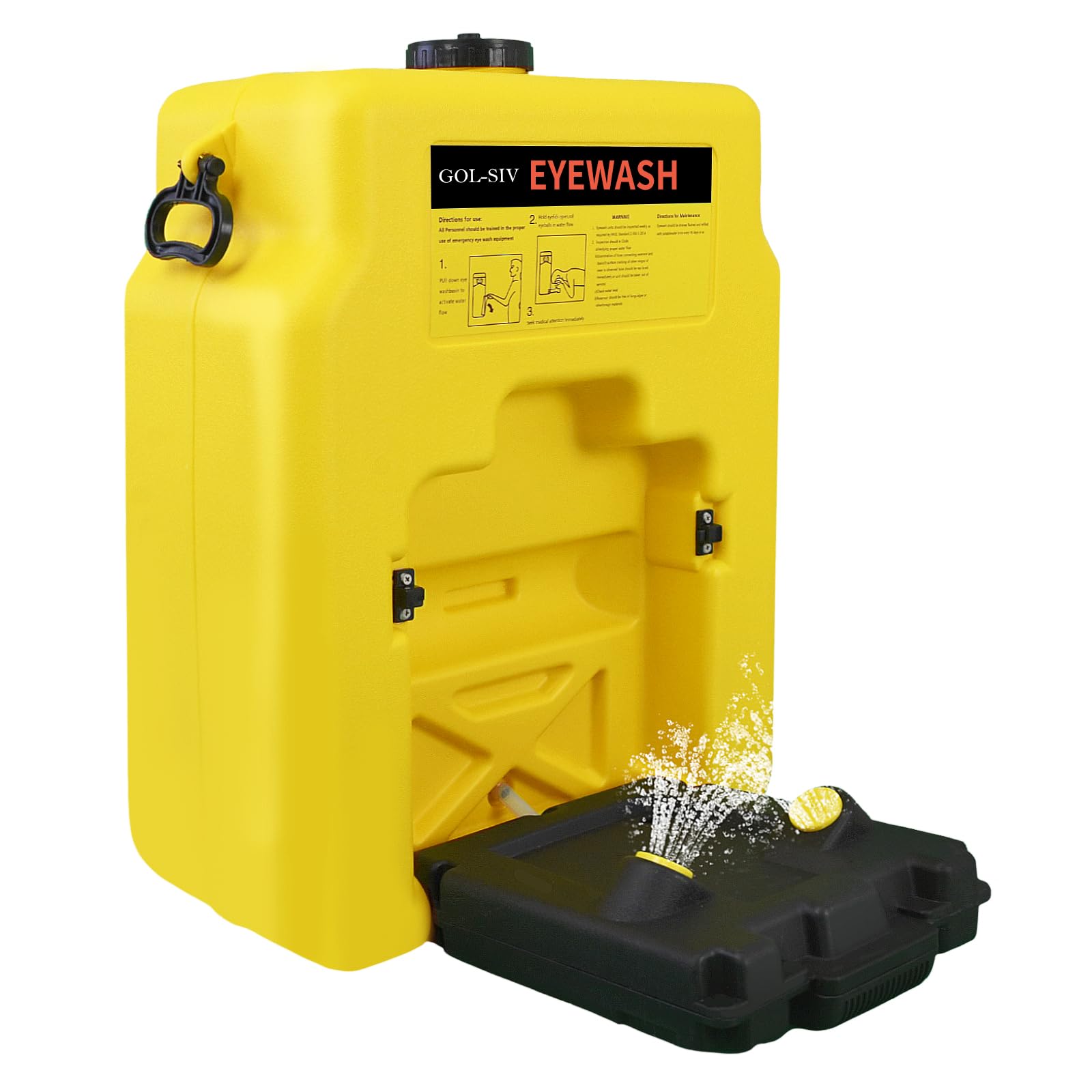 GOL-SIV 14 Gallon OSHA Approved Eyewash Stations - Portable Emergency Eye Wash Stations Wall Mounted,First Aid Eyewash Station Unit,Lasting for 15