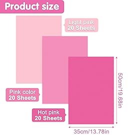 NEBURORA Assorted Pink Tissue Paper Set 60 Sheets Gift Wrapping Paper Paper Bulk 3 Colors for DIY Birthday Wedding Baby Shower Easter Gift Wrapping Decoration