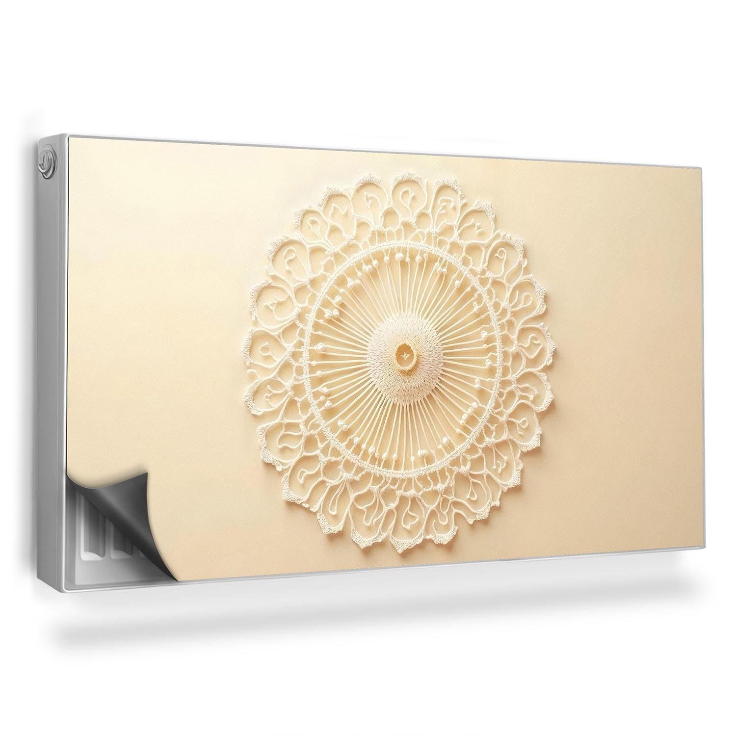 Cubierta magnética para radiador de 110x60 cm con diseño mandala beige