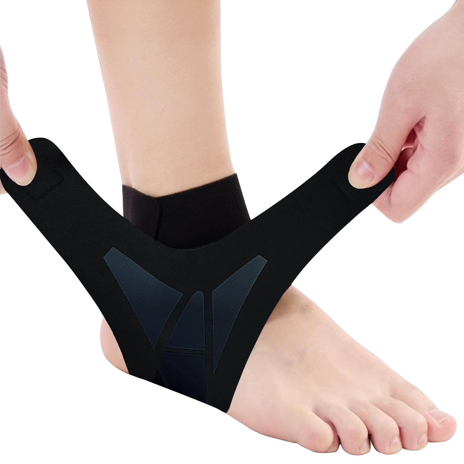足首サポーター 固定 薄型 【薄くて柔らかい】足 アキレス腱 かかとサポーター 踵サポート ランニング 登山 スポーツ用 通勤 立ち仕事 日常用 男女兼用 (黒, L/左)