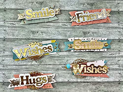 Alinacutle Metal Die Cut, Paper Craft Cutting Dies,Scrapbooking Cutting,Diy Card Metal Punch Template,22Pc - Word Die, 22Pc - Shadow Frame Die #TOP6