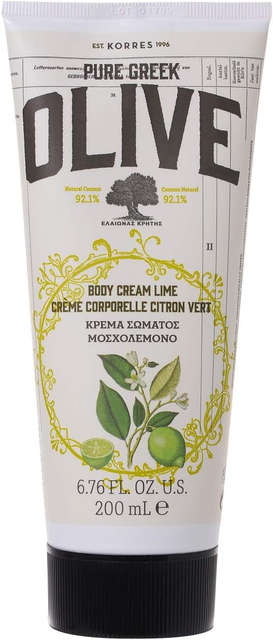 KORRES Pure Greek Olive & Lime Body Cream 200ml, Vegan