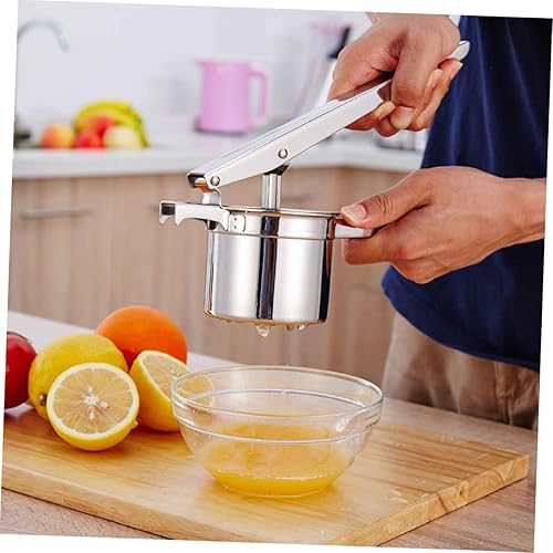 Miniatura 2 de Cabilock Exprimidor manual de limón de acero inoxidable con mango largo para apretar sin esfuerzo y fácil limpieza para chefs caseros y cocinas