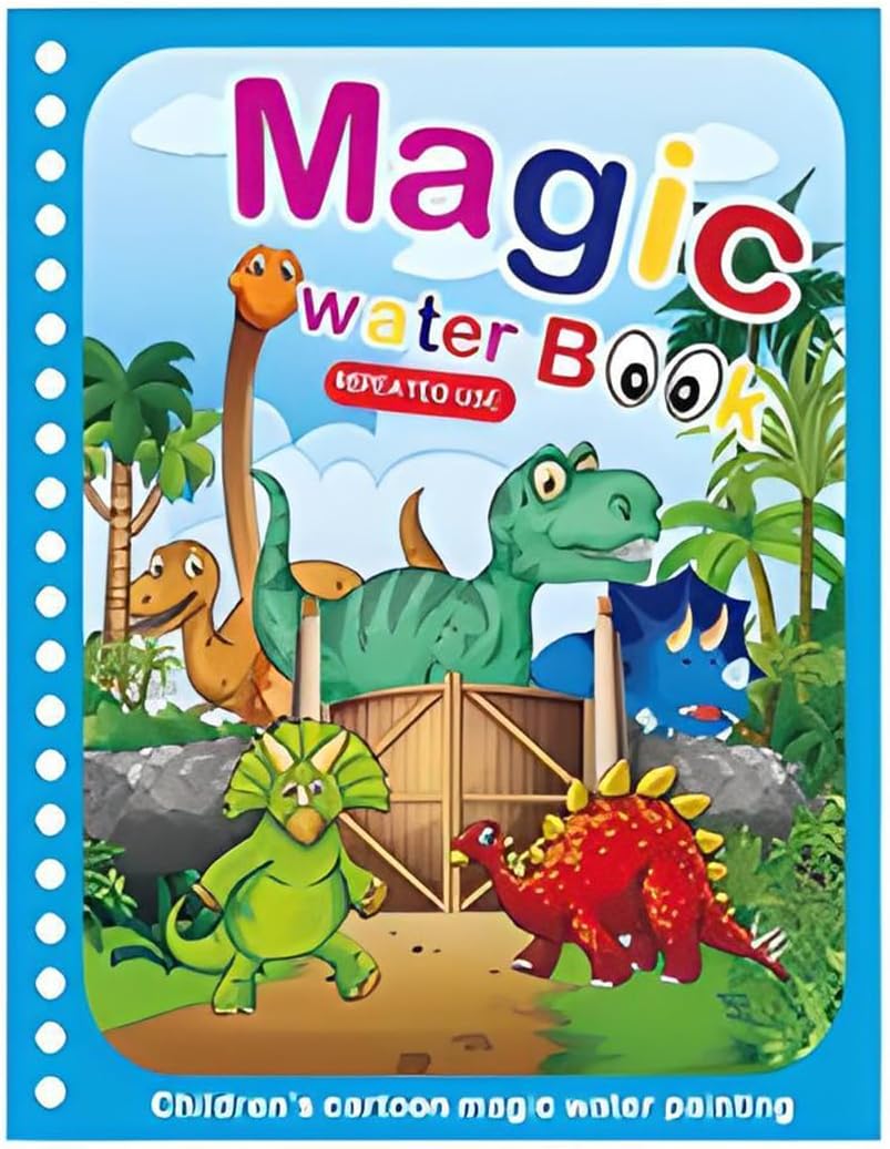 GLUN® Water Magic Book, Magic Doodle Pen, Coloring Doodle Drawing Board Games for Kids, Educational Toy for Growing Kids (Theme 8)