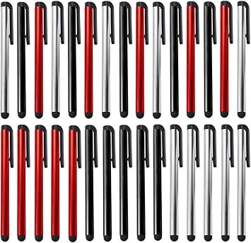 Premium [30Pack] Stylus Compatible with Nokia N96 Custom Digital Slim Touch Pen for Your Capacitive Touch Screen! Black Silver RED