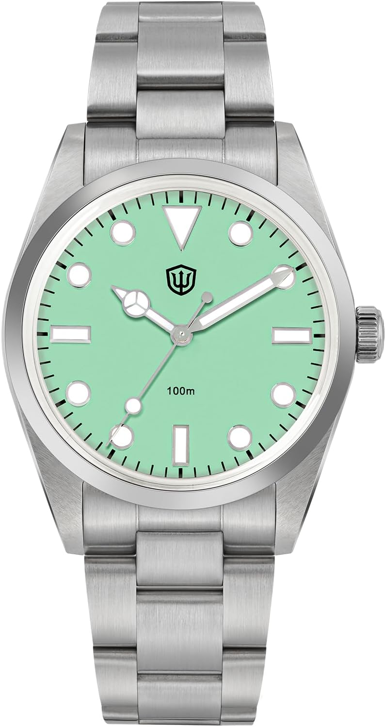 watchdives VH31 Quartz Watch, WD1016 Men Watches 37mm Dial Stainless Steel Wristwatch Sweep Sports Watch 100M Waterproof