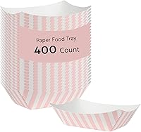 Vista 19 de Bio Tek Botes de papel de 4 onzas, 400 bandejas desechables #25 para alimentos, forro de polietileno, canastas de alimentos de papel turquesa