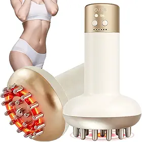 Massageador de drenagem linfática e ferramenta de massagem anticelulite, reduz estrias e celulite, para pernas, braços e barriga, máquina de esculpir o corpo com microcorrente, luz, calor e