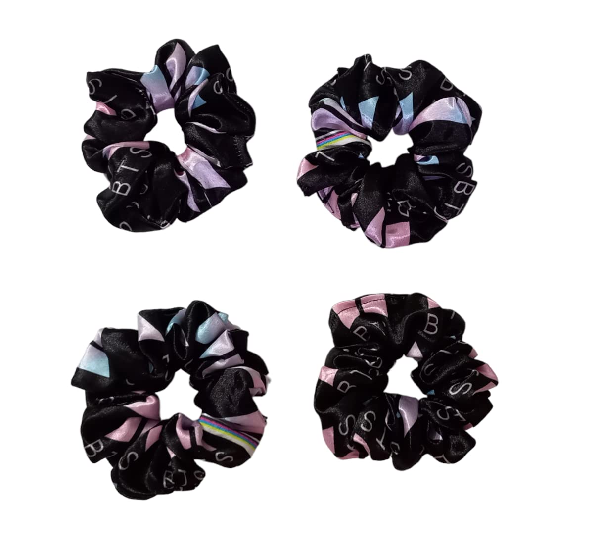 Satin BTS Print Silk Hair Scrunchies, Handmade Hair Jewellery Attractive Look, Unbreakable & Flexible Hair Accessory, For Women & Teens - Pack Of 4 (B0BSV2J3YY) Amazon Price History, Amazon Price Tracker