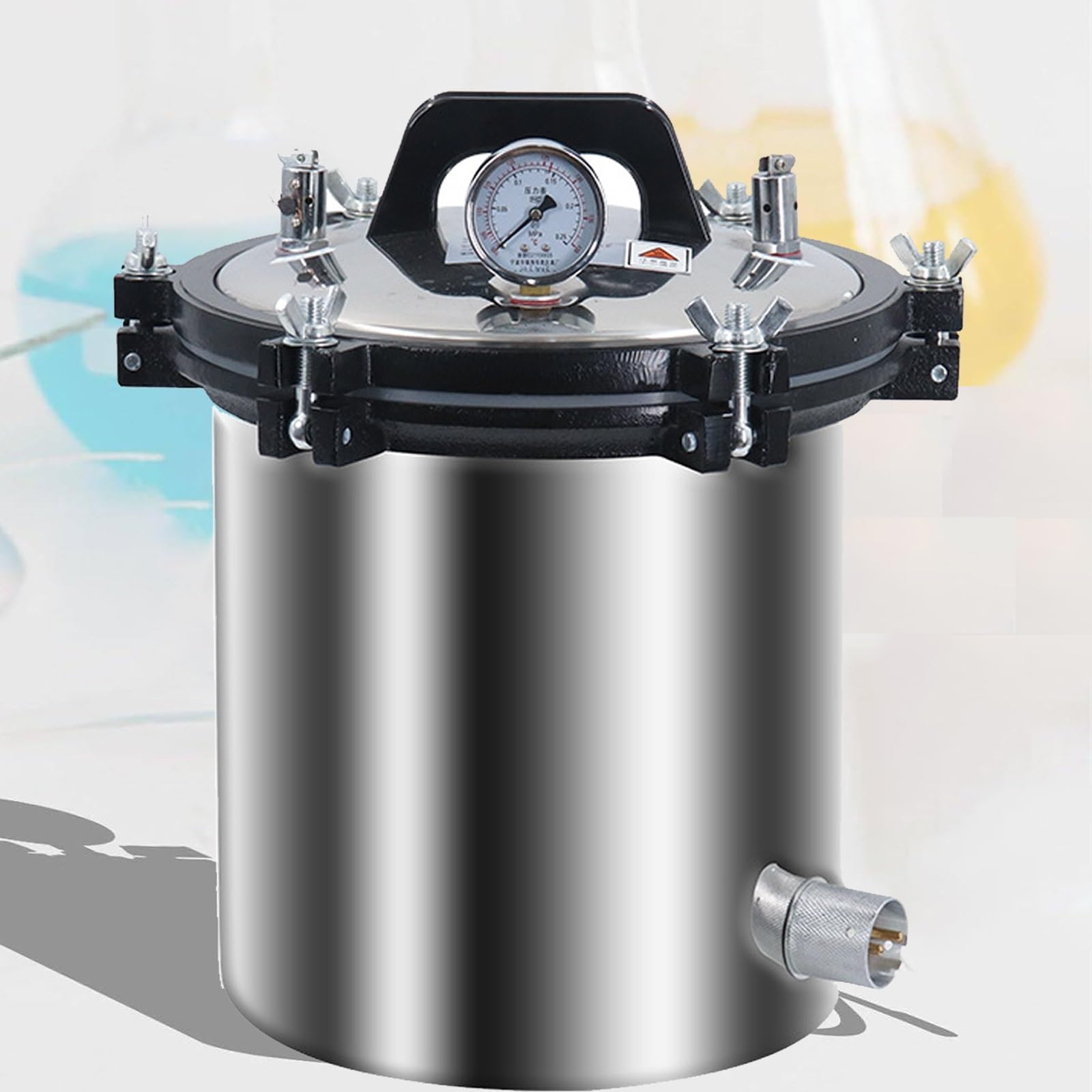 Macchina portatile ad alta pressione dello sterilizzatore dell'autoclave del vapore per il laboratorio, attrezzatura di pulizia di pressione dell'acciaio inossidabile per il medium di coltura e la