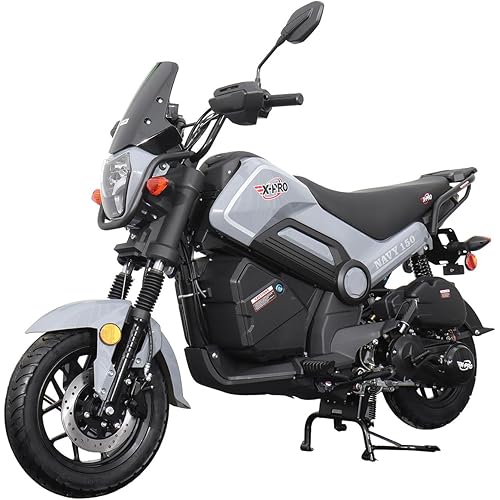 X‑PRO Navy 150cc Automatic Motorcycle – CVT Moped with Electric & Kick Start, LED Lights, Aluminum Wheels, 149.6cc Air‑Cooled Engine (Gray)