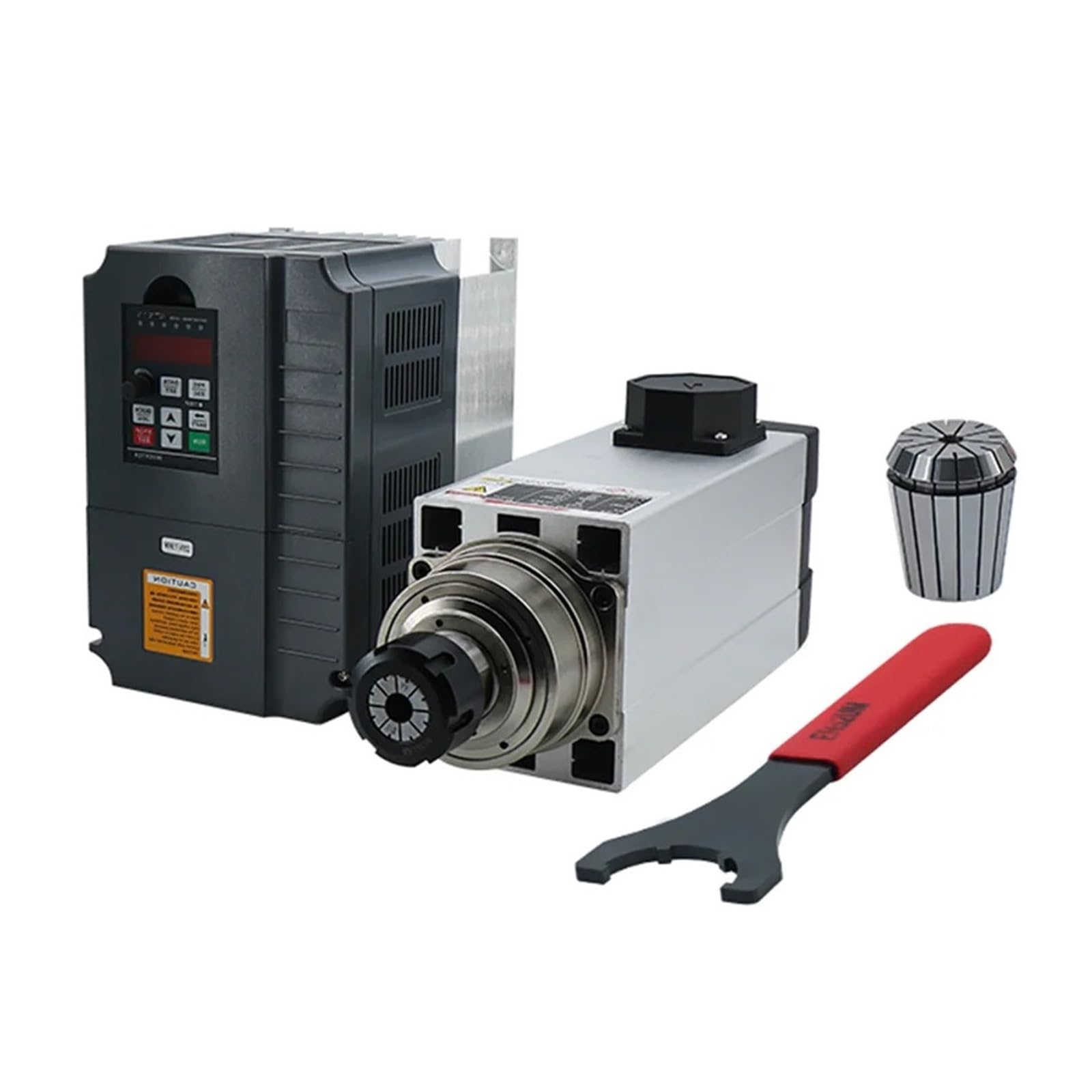 6KW Spindle Motor ER32 18000Rpm Ceramic Bearing Air Cooling with 7.5KW VFD Inverter for CNC Router Highly Optimized(380v)