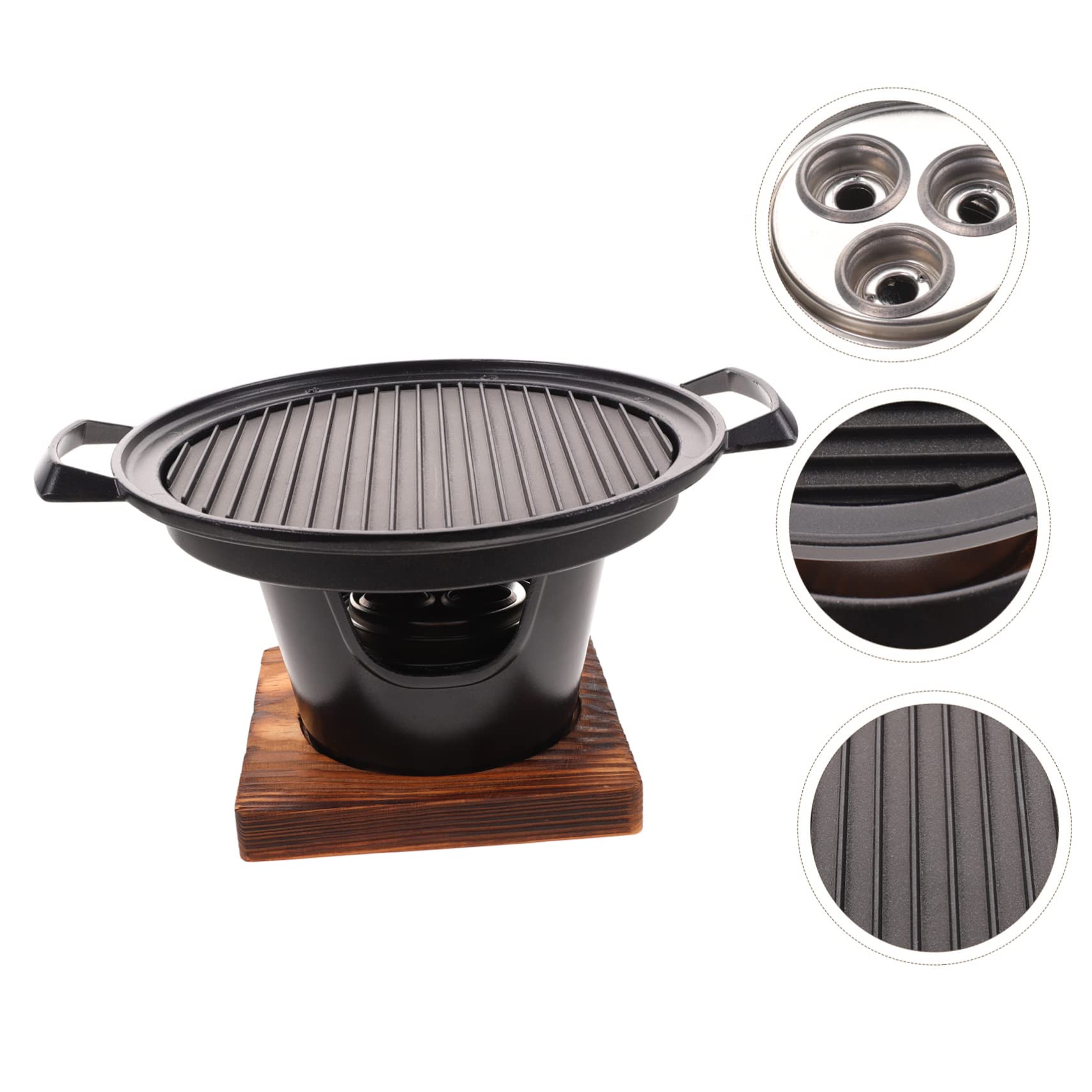Mikikit 1set Portable Smokeless Barbecue Grill for Outdoor Camping Person Roasting Oven Non-stick Oil Receiver Compact Bbq Tool for Easy Cleanup and Storage