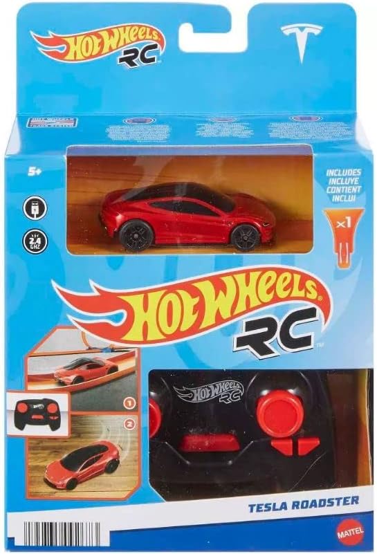 RC 1:64 Scale Rechargeable Radio-Controlled Racing Cars for On- Or Off-Track Play, Includes Car, Controller & Adapter for Kids 5 Years Old & Up (Roadster)