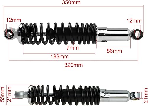 Miniatura 2 de FLYPIG Amortiguadores de 12.5 pulgadas 12.598 in 90cc 110cc 125cc 150cc Dirt bike ATV GS125 CB1000 CL100 CR100 CX500 MR175 MT125 SL100 TL125 KLX110