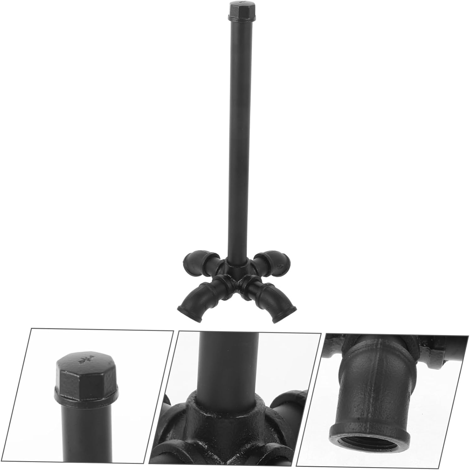 Industrial Pipe Style Paper Towel Holder Base Vintage Iron Stand for Kitchen Farmhouse Countertop Paper Towel Rack Easy to Install Rustic Design