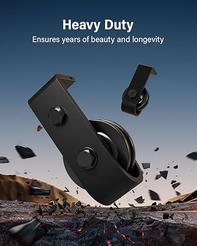 Miniatura 6 de ZEKOO Kit de riel de puerta corrediza de granero plegable de 48 pulgadas, puerta de armario doblada, montaje lateral y rodillo de montaje superior,