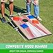 GoSports 3 x 2 ft Cornhole Board Set - Portable Outdoor Toss Game for Adults & Family - Includes Set of 8 Bean Bags with Built-in Storage - Rustic