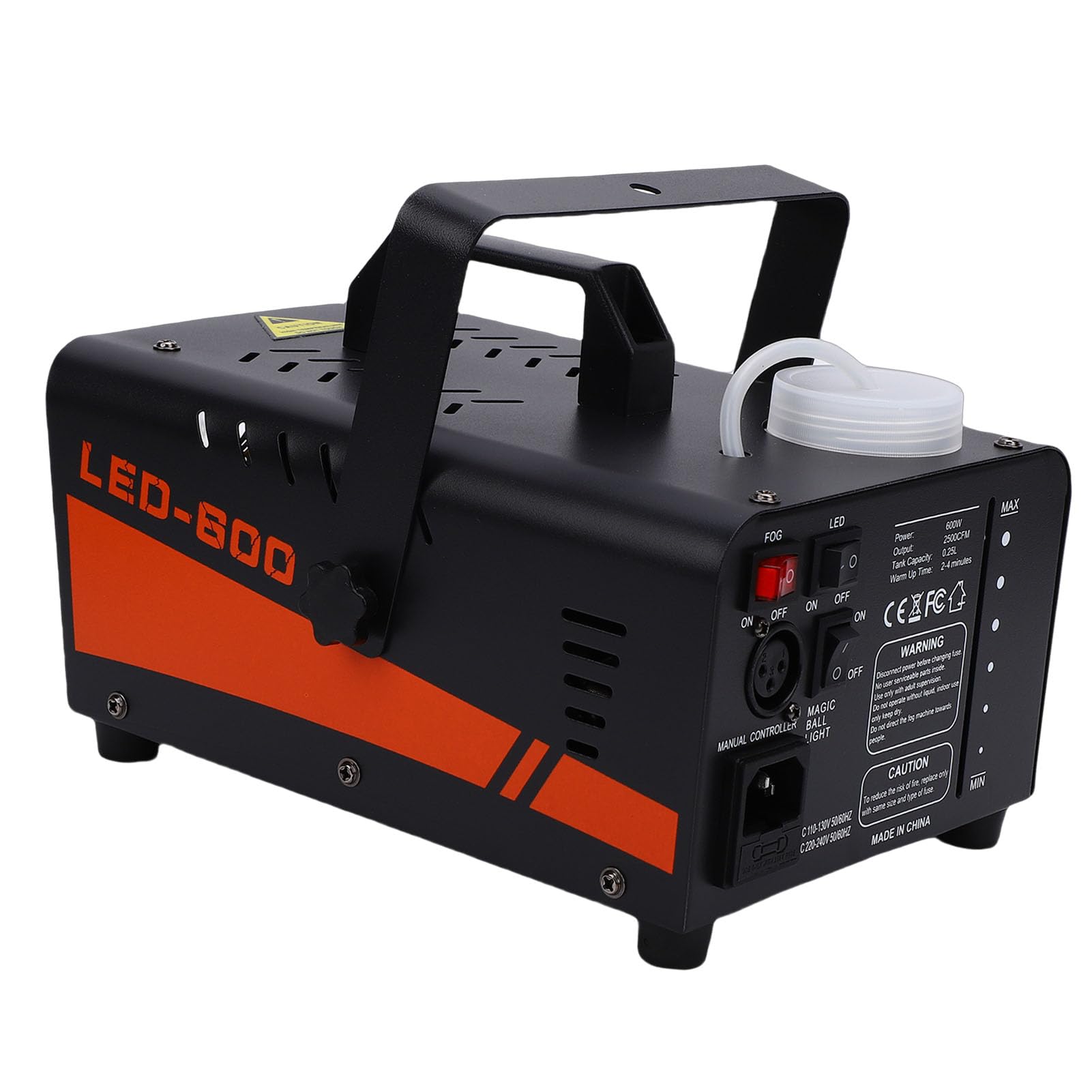 Hyuduo 600-W-Nebelmaschine mit Beleuchtung, Discokugel und LED-Lichtern, Fernbedienung, 13 Beleuchtungsmodi, Mindestvolumenstrom 2000 Kubikfuß für Bühnen, Partys, DJ-Events (EU-Stecker 220 V)
