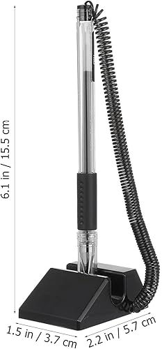 Miniatura 2 de NUOBESTY 3 unids seguros contrabolígrafos con cadena adhesiva de escritorio de tinta de gel pluma de seguridad titular de la pluma de soporte tipo