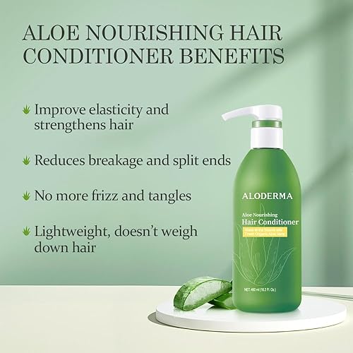 Miniatura 4 de Aloderma Set de cuidado del cabello de aloe vera champú que controla el aceite, acondicionador nutritivo para el cabello