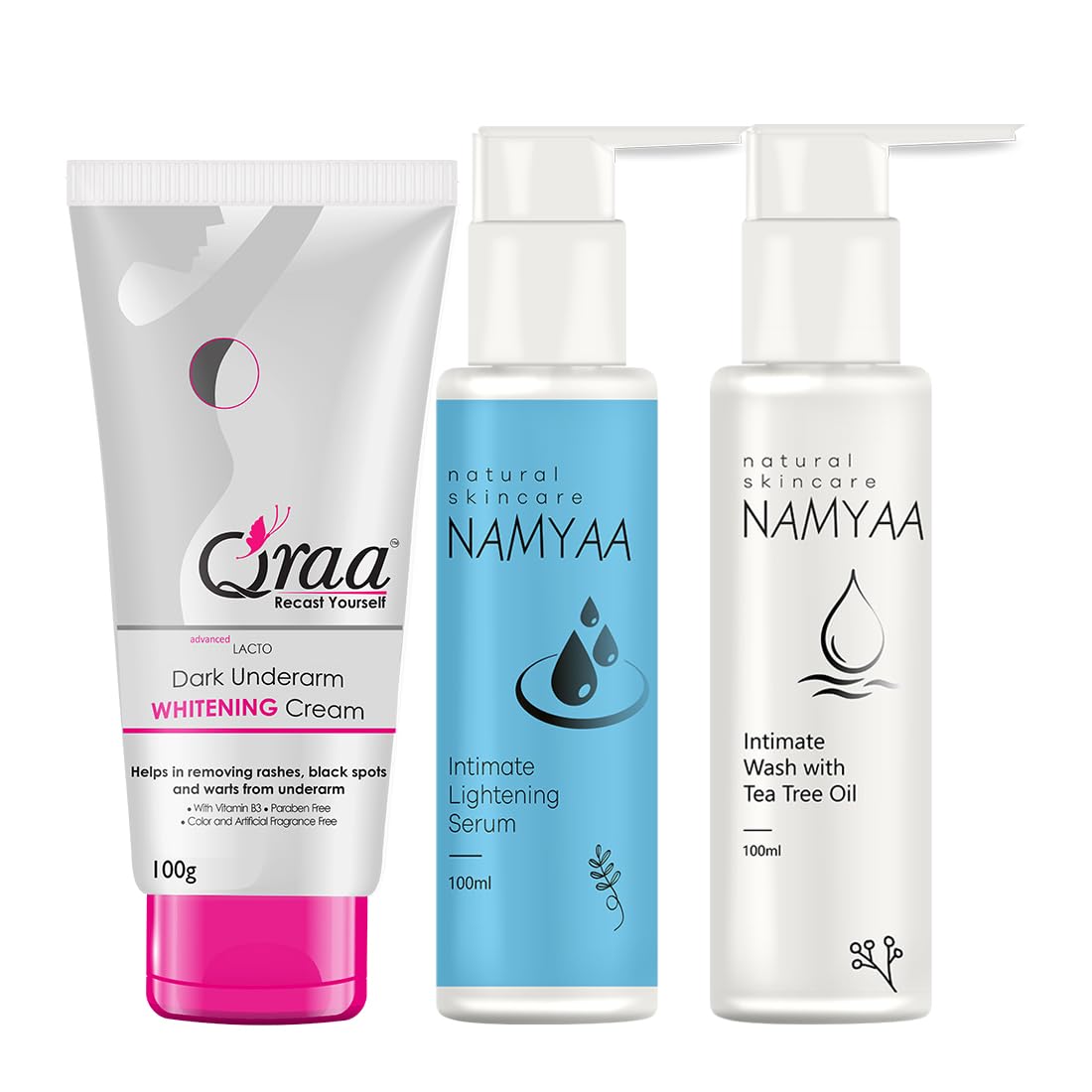 Complete Intimate Care Set (Intimate Serum, 100 g with Intimate Wash, 110 g and Advanced Lacto Underarm Cream, 100 g)