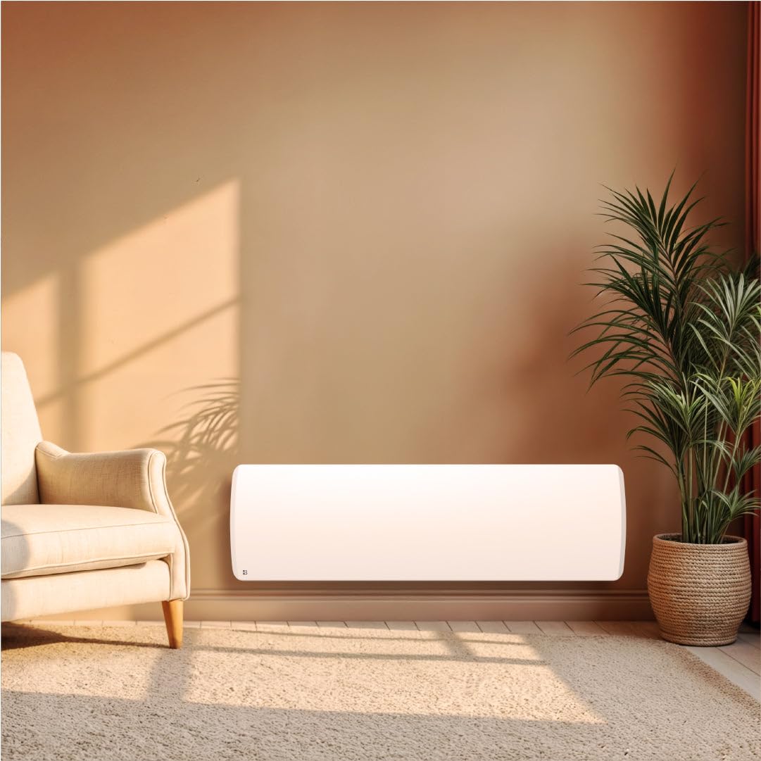 BESTHERM - Radiateur électrique fixe à inertie sèche céramique 1500W Bestherm ARIA plinthe blanc
