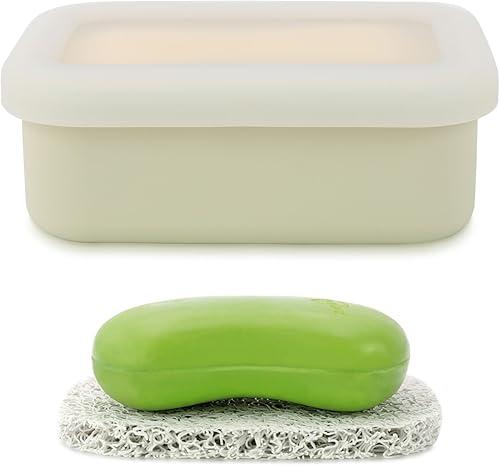 Estuche de jabón de viaje, a prueba de fugas, caja de jabón de silicona con capa de drenaje, soporte de jabón inastillable para viajes, campamento,