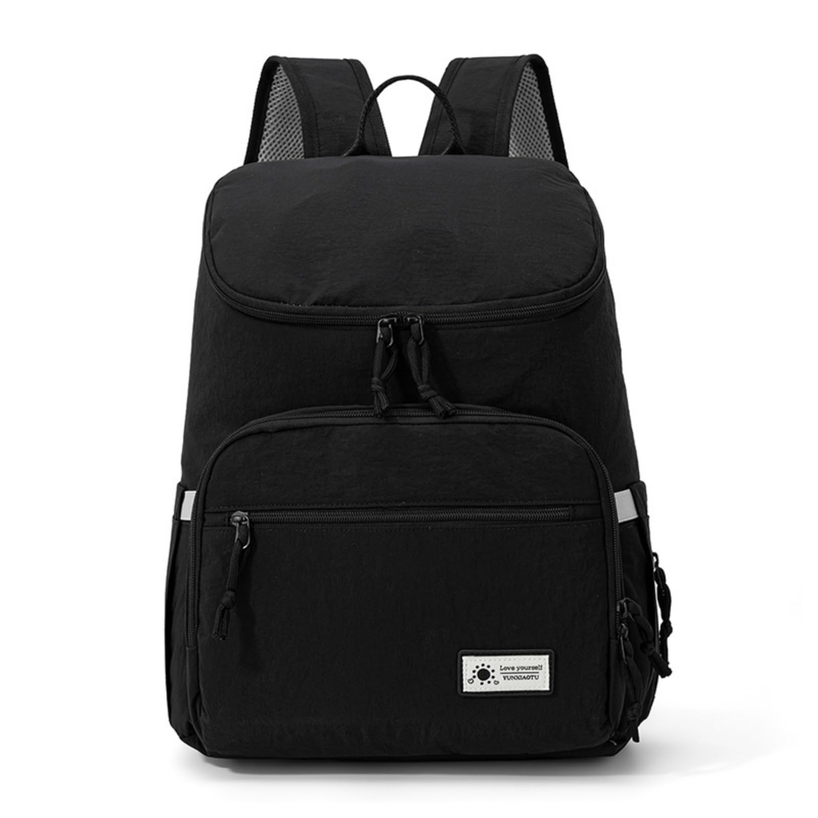 Almencla Zaino Fasciatoio Multiscomparto Borsa Neonato Organizer Zaino Pannolini Zaino Mamma Antipioggia in Nylon Poliestere con Tasche Accesso Rapido, Array, Nero