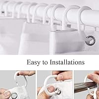 Vista 5 de Cortina de ducha de lavanda con flores moradas, tablero de madera rústico de granja, juego de cortinas de decoración de baño con ganchos