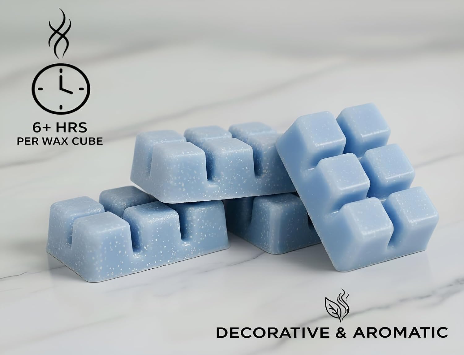 Scented Wax Melts, Decorative Aromatherapy Accessory | Lavender Vanilla (4 Boxes / 24 Cubes) | Floral Relax Wax | STRONG LONG-LASTING SCENT