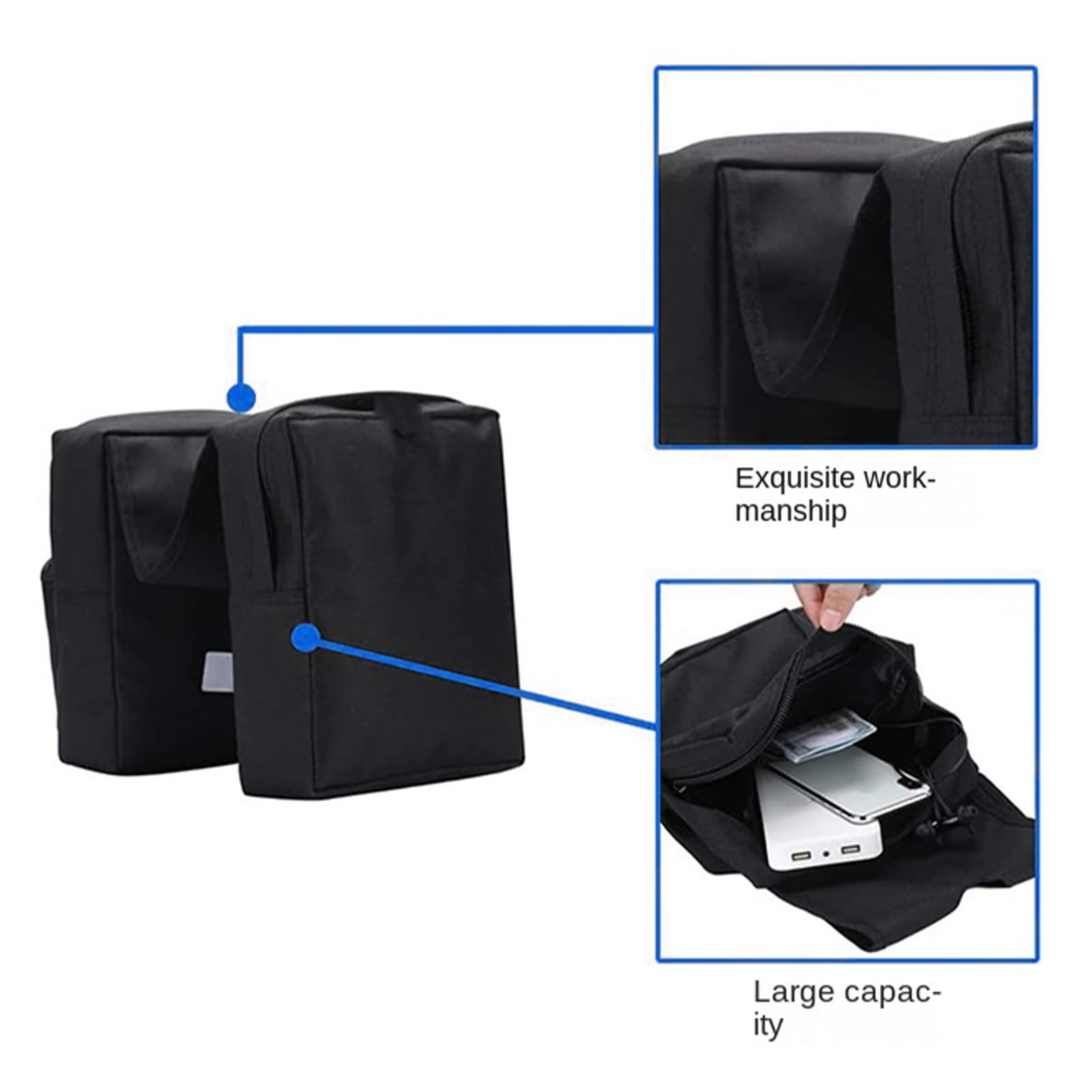 Générique Sacoches Latérales Moto | Réservoir Moto étanche pour Cargo ATV,Sac de Réservoir pour Quad,pour Sports de Plein Air Hommes Téléphone Bagages Motoneige
