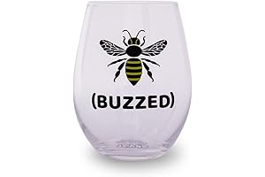 Toynk Bumble Bee Buzzed Stemless Wine Glass | The Perfect Pun Glassware...