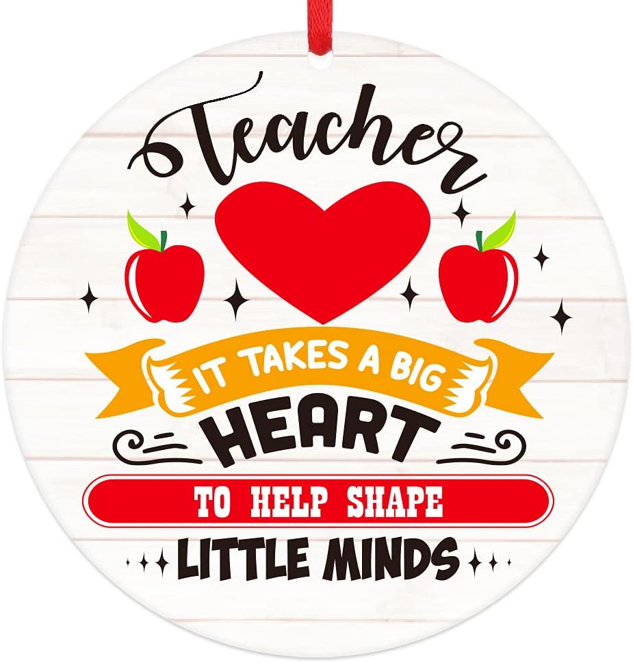 PETCEETeachers Christmas Ornaments Teacher Appreciation Gifts for Women,Teacher Ornaments for Christmas Tree 2023 Retirement End of Year Gifts for Teachers Back to School Graduation Gifts
