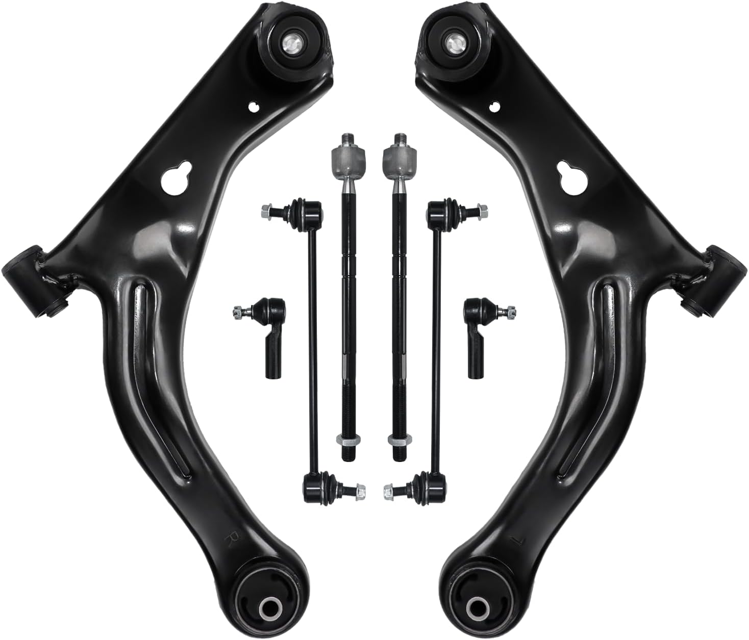 Control Arm, Replacement for Lower Control Arm with Ball Joint Sway Bar Tie Rod Compatible With 2005-2009 Ford Escape, 2005-2009 Mazda Tribute, 2005-2009 Mercury Mariner - 8 Pcs