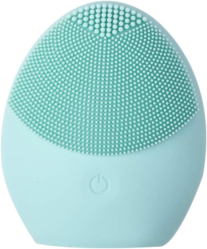 Silicone Beauty Facial Cleansing Brush, Mini Electric Cleansing Instrument, Waterproof Face Washer, Battery Powered, for Deep Cleansing, Gentle Exfoliating, Skin Massage