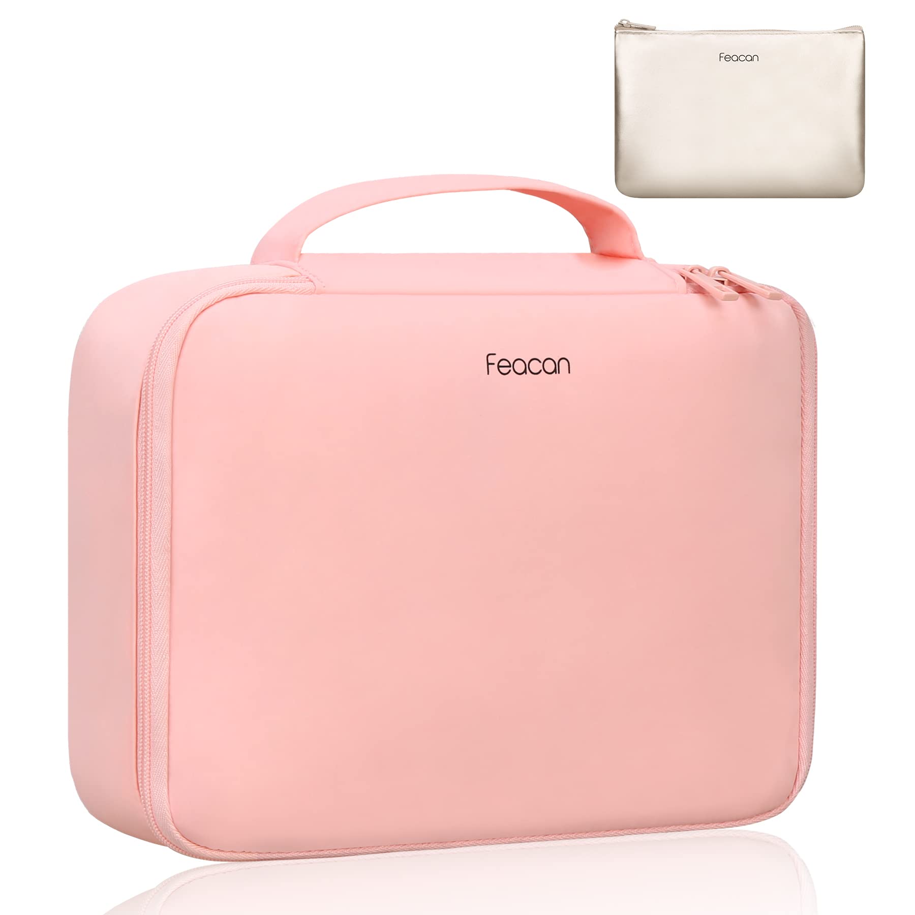 FEACANMakeup Bag Cosmetic Bag for Women, Pink