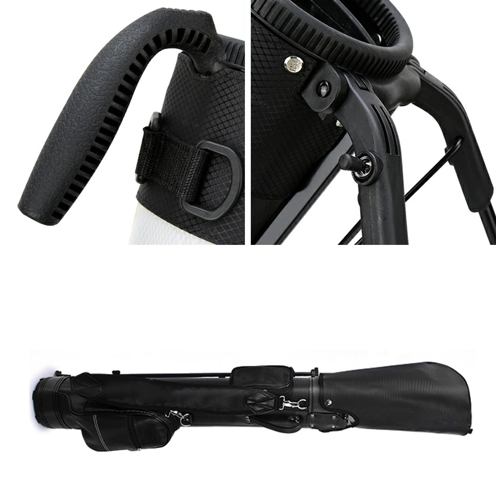 Bolsa De Transporte con Soporte De Golf, Tela Ligera, Correas De Hombro Acolchadas Dobles, Bolsa De Domingo De Golf con Soporte, Bolsillos con Cremallera