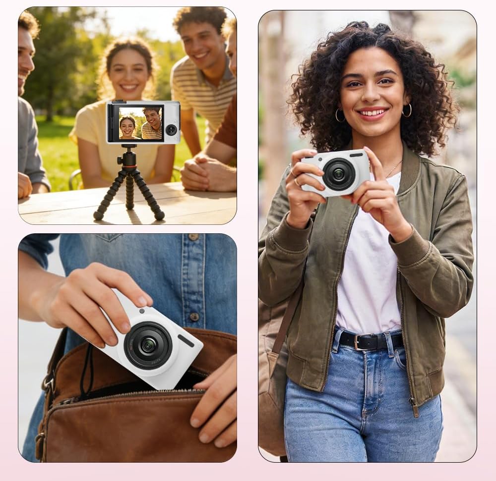 Silicone Case for Sony ZV-1F/ ZV-1 II/ZV-1M2 Digital Camera with 2PCS Screen Protector and a Lanyard Sony ZV-1 II case - White