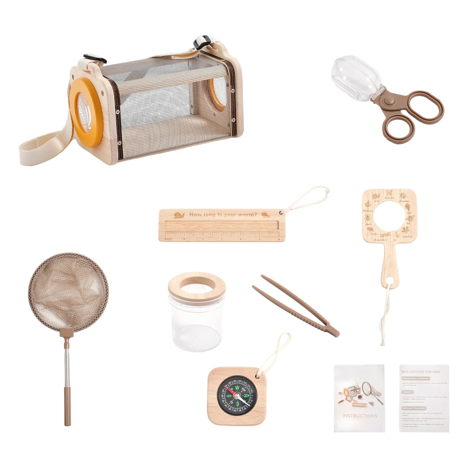 Holz Käferfänger Sets, Spielzeug Beobachtungsbox für Kleinkinder, Naturerkundung und Biologie Lernen, Bildung, Kinder Beobachtungsbox