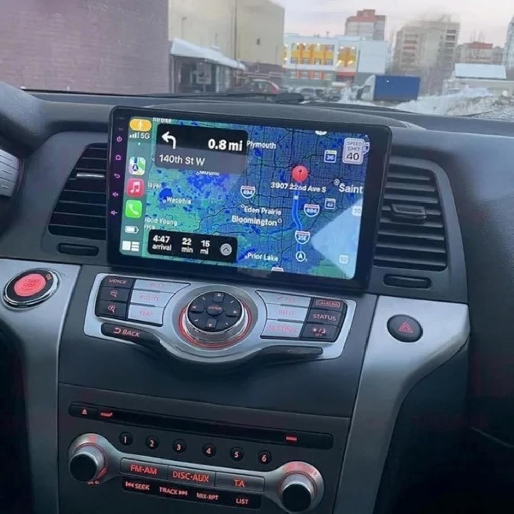 Car Stereo for Nissan Murano 2008-2016 with Wireless Carplay Android Auto,9" Touch Screen for Murano Z51 Radio Upgrade GPS Navigation, WiFi HiFi Bluetooth FM SWC Mic Backup Camera 4G+64GB